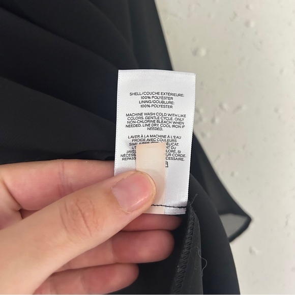 Express Classic Black Blouse Ruffle Cold Shoulder Formal Neutral Large - Picture 4 of 8